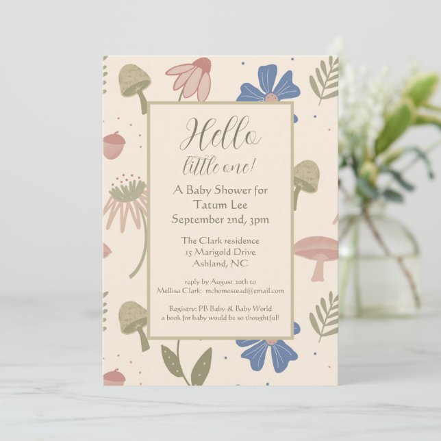 Boho Whimsical Gender Neutral Baby Shower Inbjudningar (Stående Fram)