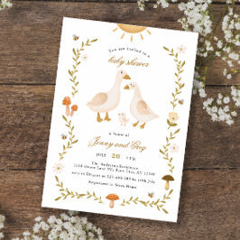 Boho Whimsical Goose Baby Shower Inbjudningar