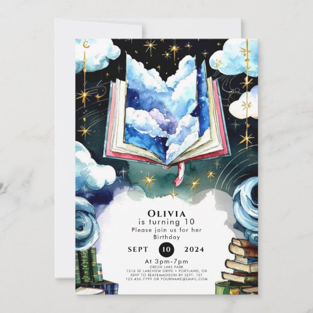 Boho Whimsical Storybook Birthday Inbjudningar (Framsida)