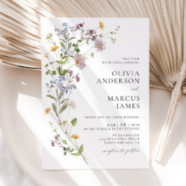 Boho Whimsical Wildblombröllopsinbjudan Inbjudningar