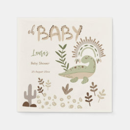 Boho whimsisk dinosaur oh baby babydusch anpassnin pappersservett