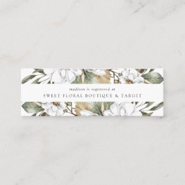 Boho White Blommigt Möhippa Registry Infoga Cards Mini Visitkort