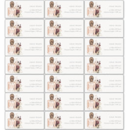 Boho White Bröllop Gown Bride Guest Adress Klistermärken