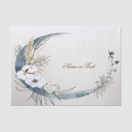Boho White Orchid Flowers Blue Måne Elegant Party