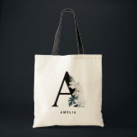 Boho White Orchids Brev A Monogram Bridesmaid Tygkasse<br><div class="desc">Lägg till en boho och tropisk accent i ditt utrymme med detta tropiska monogram i väskan. Den har vattenfärgade vita blommor,  vit korall och tropiska löv. Brev A-monogrammet till väskan blir perfekt som gåva.</div>