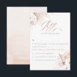 Boho White Orchids Pampas Grass Wedding OSA Kort<br><div class="desc">White orchids,  dusty pink roses and pampas grass bohemian elegant wedding reply cards</div>
