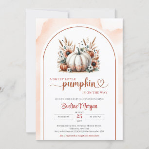Boho white pumkin terracotta kopparpampas (brunt) inbjudningar