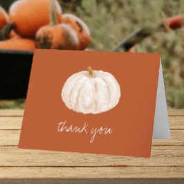 Boho White Pumpkin Fall Baby Shower Tack Kort