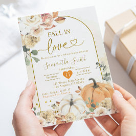 Boho White Pumpkin Fall i Kärlek Möhippa Inbjudningar