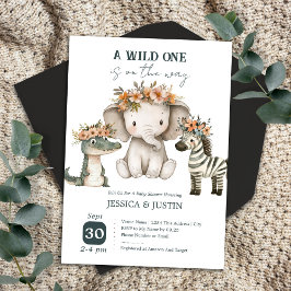 Boho Wild One Blommig Baby Shower Inbjudningar