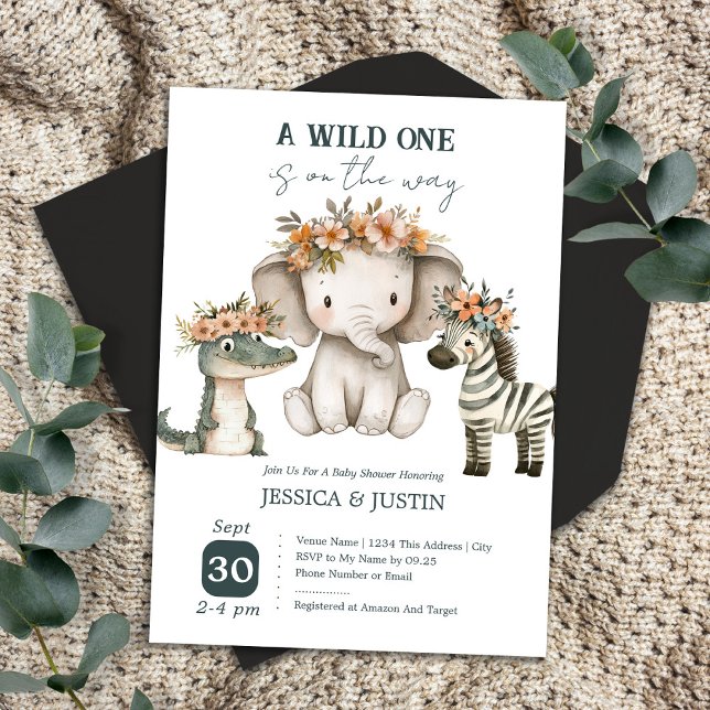 Boho Wild One Blommig Baby Shower Inbjudningar (Skapare uppladdad)