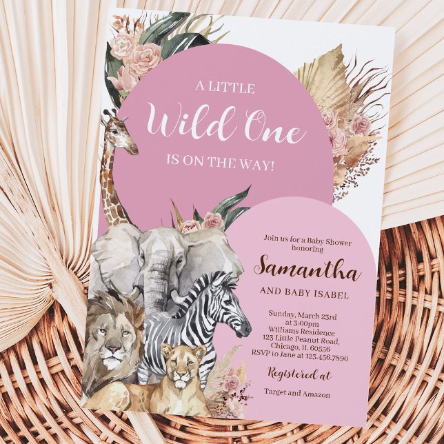 Boho Wild One Flickas Babyshower Inbjudningar (Skapare uppladdad)