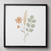 Boho Wildblom& Eucalyptus Botanical Canvas Wall