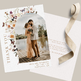 Boho WildblomArch Photo Fall Wedding Tack Kort