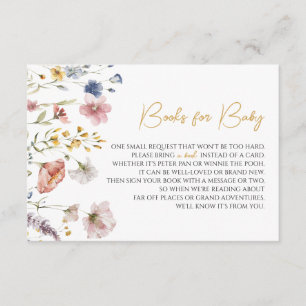 Boho WildblomBaby Shower Bokar för Baby Tilläggskort
