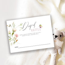 Boho WildblomBaby Shower Diaper Raffle Biljett