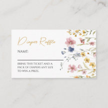 Boho WildblomBaby Shower Diaper Raffle