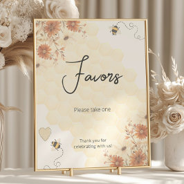 Boho WildblomBaby Shower Favors Poster