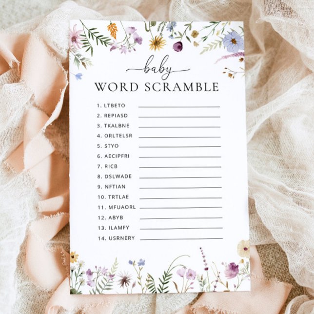 Boho WildblomBaby Shower Game Ord Scramble (Skapare uppladdad)