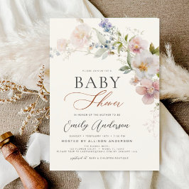 Boho WildblomBaby Shower Garden Inbjudningar