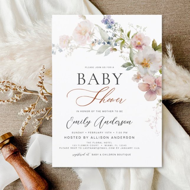 Boho WildblomBaby Shower Garden Inbjudningar (Skapare uppladdad)