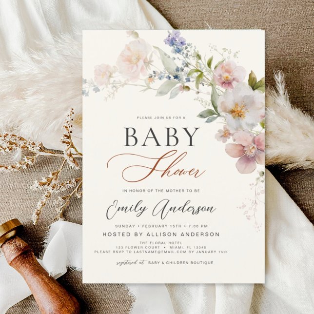 Boho WildblomBaby Shower Garden Inbjudningar (Skapare uppladdad)