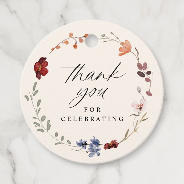 Boho WildblomBaby Shower Gåvor Etiketter (Framsida)