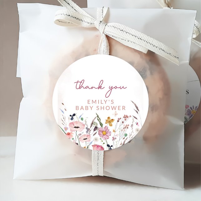 Boho WildblomBaby Shower Gåvor Etiketter (Skapare uppladdad)