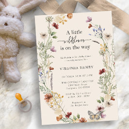 Boho WildblomBaby Shower Inbjudningar