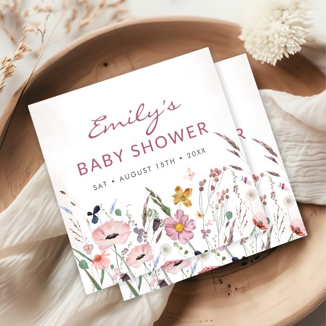 Boho WildblomBaby Shower Pappersservett (Skapare uppladdad)