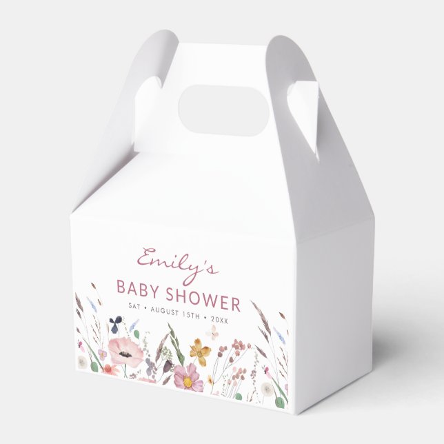 Boho WildblomBaby Shower Presentaskar (Framsidan Sidan)