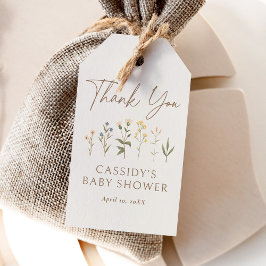 Boho WildblomBaby Shower Presentetikett