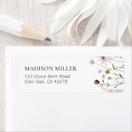 Boho WildblomBaby Shower Return-adressetikett Returadress Etikett