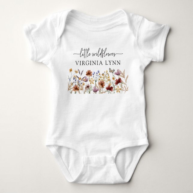 Boho WildblomBaby Shower T Shirt (Framsida)
