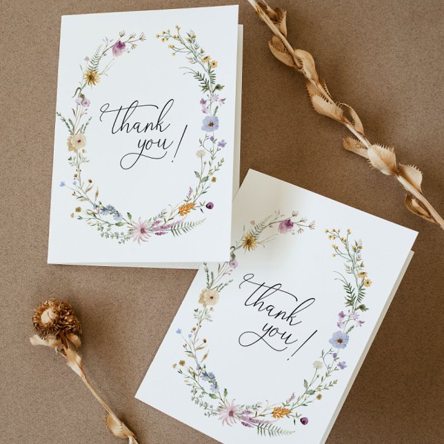 Boho WildblomBaby Shower Tack Kort (Skapare uppladdad)