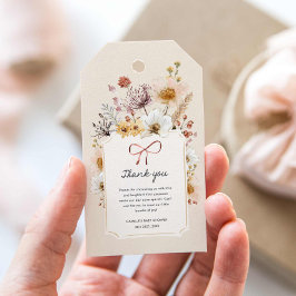 Boho WildblomBaby Shower Tack Presentetikett