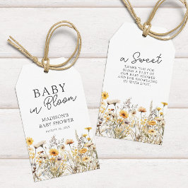 Boho WildblomBaby Shower Tack Presentetikett