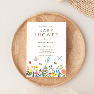 Boho WildblomBee Baby Shower-inbjudan Inbjudningar