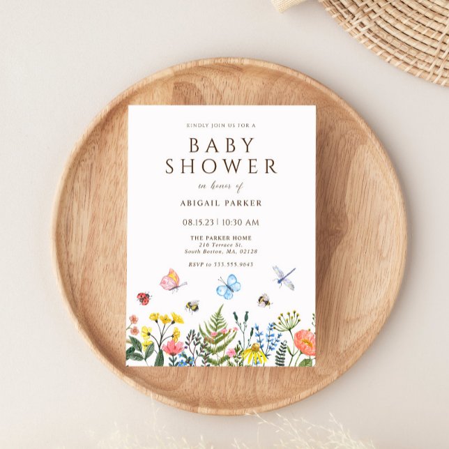 Boho WildblomBee Baby Shower-inbjudan Inbjudningar (Skapare uppladdad)