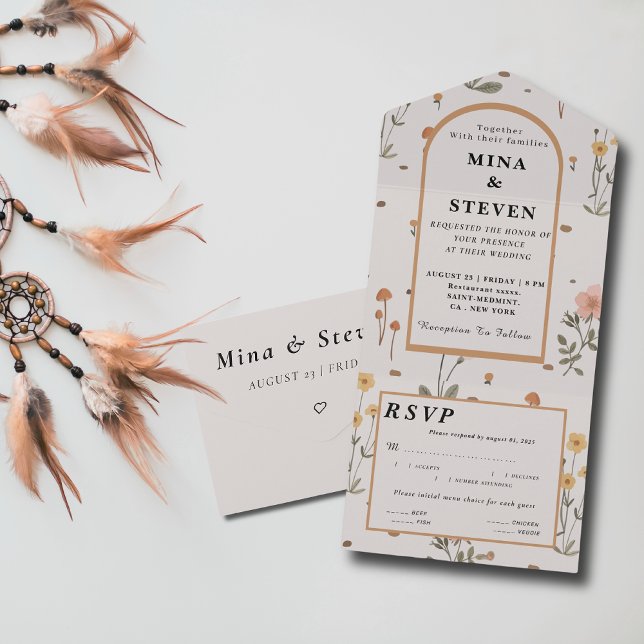 Boho Wildblombeige Bröllop (Skapare uppladdad)