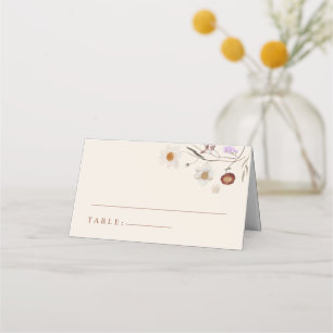 Boho WildblomBeige Bröllop ortkort Placeringskort