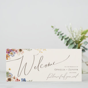 Boho WildblomBeige Garden Seating Chart Header
