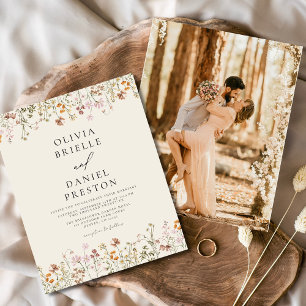 Boho WildblomBeige Photo Garden Wedding