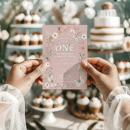 Boho WildblomBlommigt Baby Birthday Inbjudningar