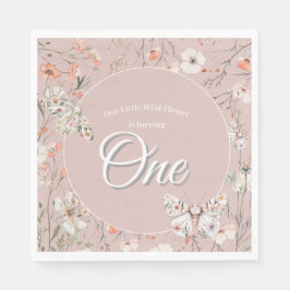 Boho WildblomBlommigt Baby Birthday Pappersservett