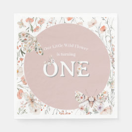 Boho WildblomBlommigt Baby Birthday Pappersservett