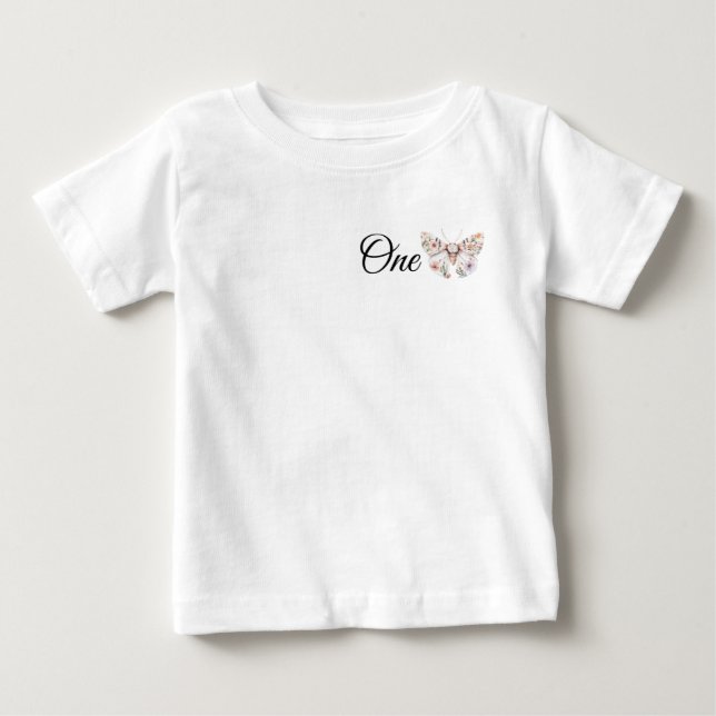 Boho WildblomBlommigt Baby Birthday T Shirt (Framsida)