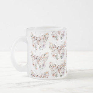 Boho WildblomBlommigt Butterfly Frostad Glasmugg