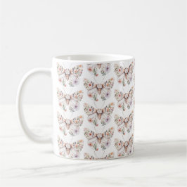 Boho WildblomBlommigt Butterfly Kaffemugg