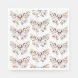 Boho WildblomBlommigt Butterfly Pappersservett